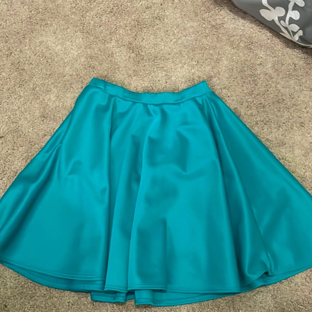 teal high waist skirt